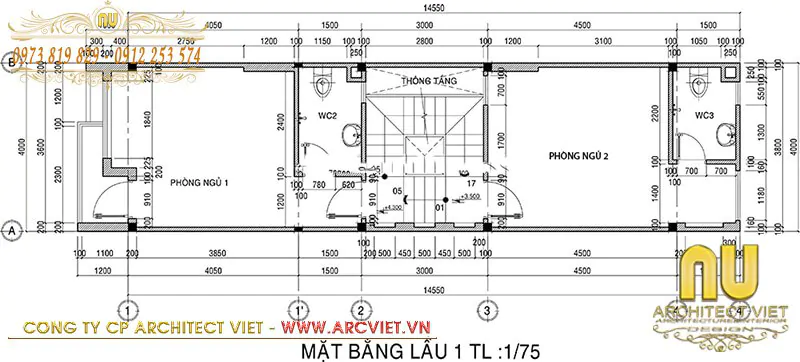 nhà lệch tầng đẹp 5m