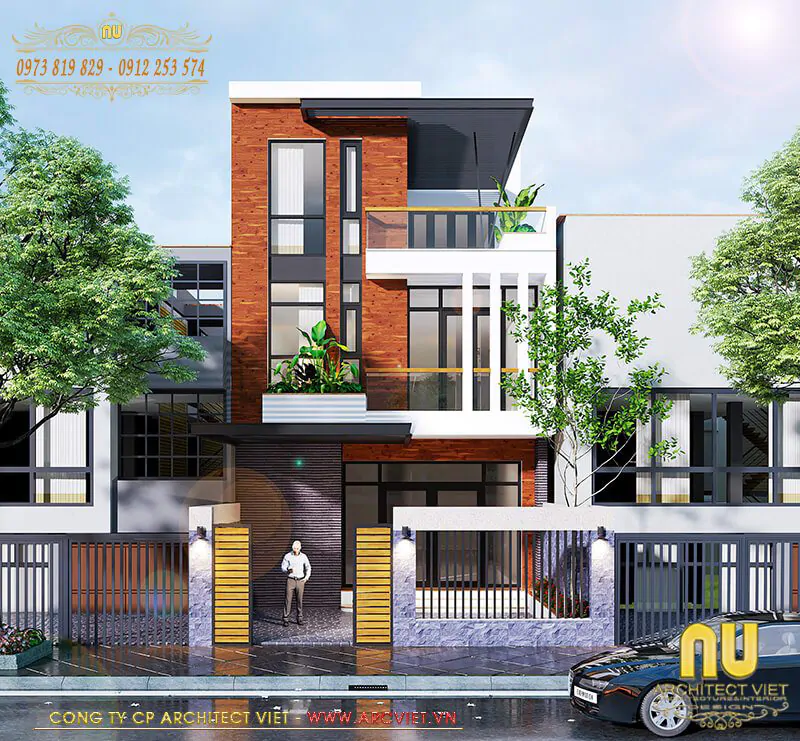 thiết kế nhà 2 tầng 7x11m