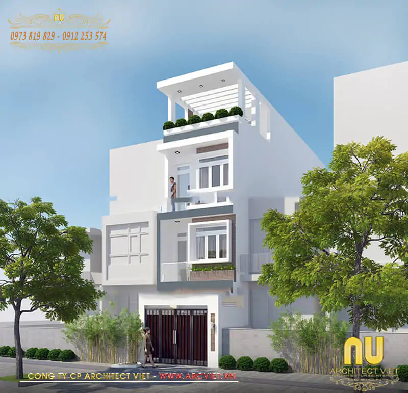 thiết kế nhà 30m2 4 tầng