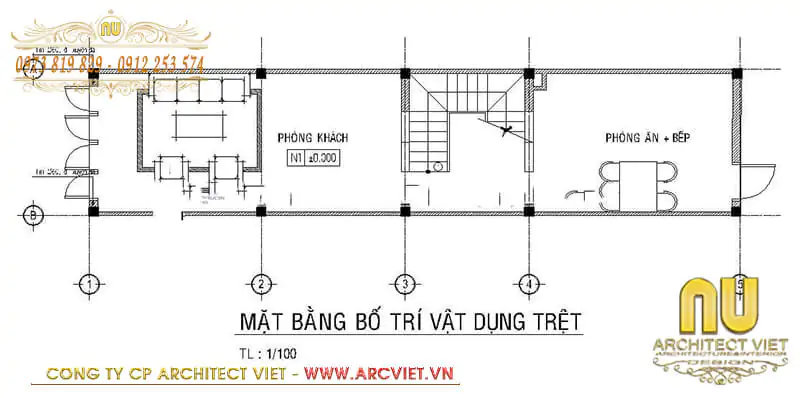 thiết kế nhà lệch tầng 5x16m