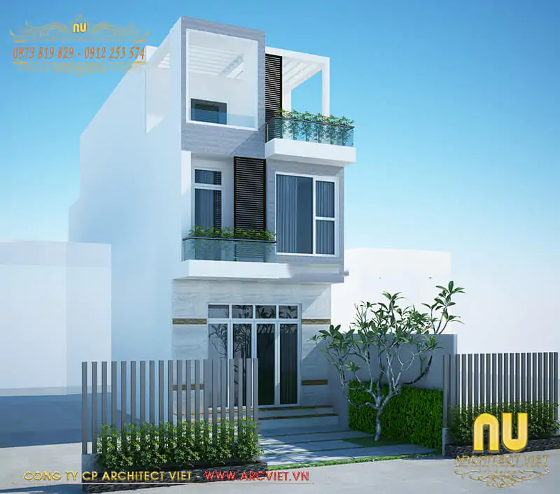 mẫu nhà phố 2 tầng 7x15m