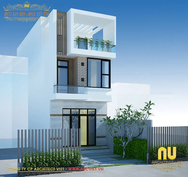 mẫu nhà phố 2 tầng 7x15m