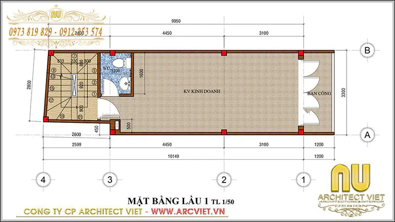 thiết kế nhà 30m2 4 tầng