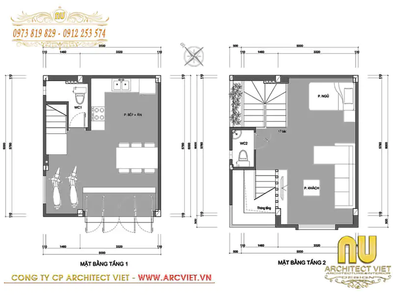 thiết kế nhà 30m2 5x6