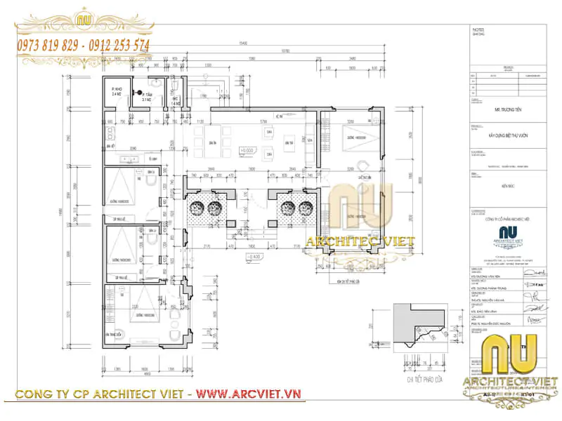 biệt thự nhà vườn 1 tầng 220m2