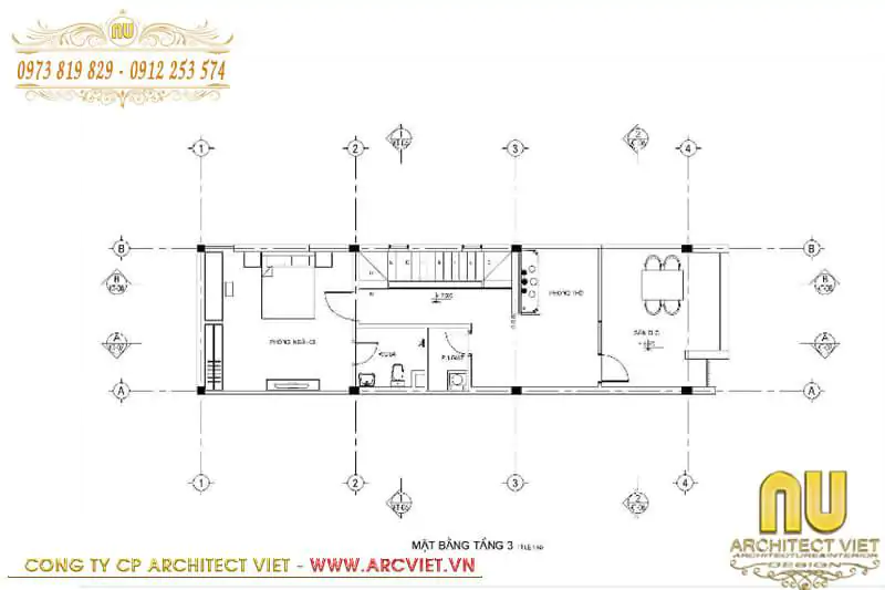 Bản vẽ thiết kế mặt bằng tầng 4