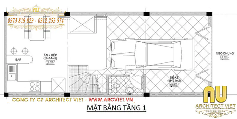 mẫu mặt tiền nhà ống không ban công