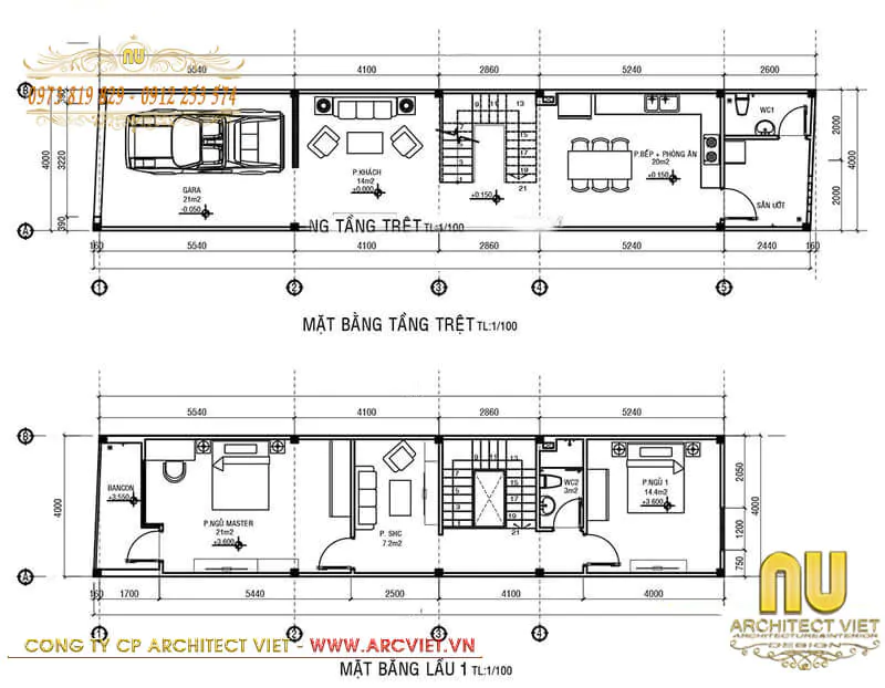 các mặt bằng công năng của căn nhà