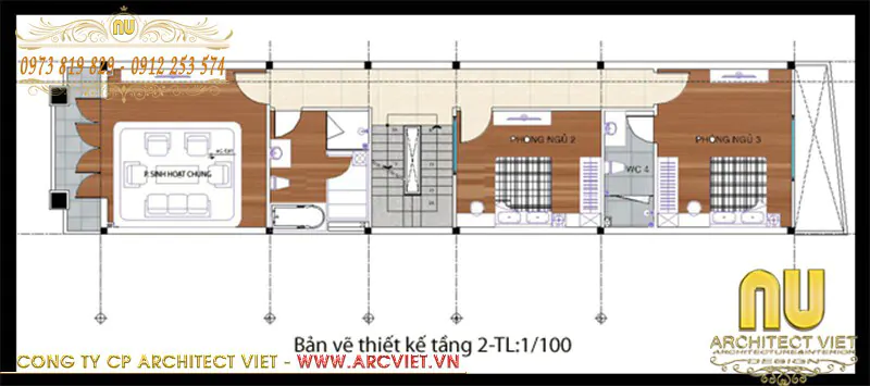 mặt bằng công năng tầng 2