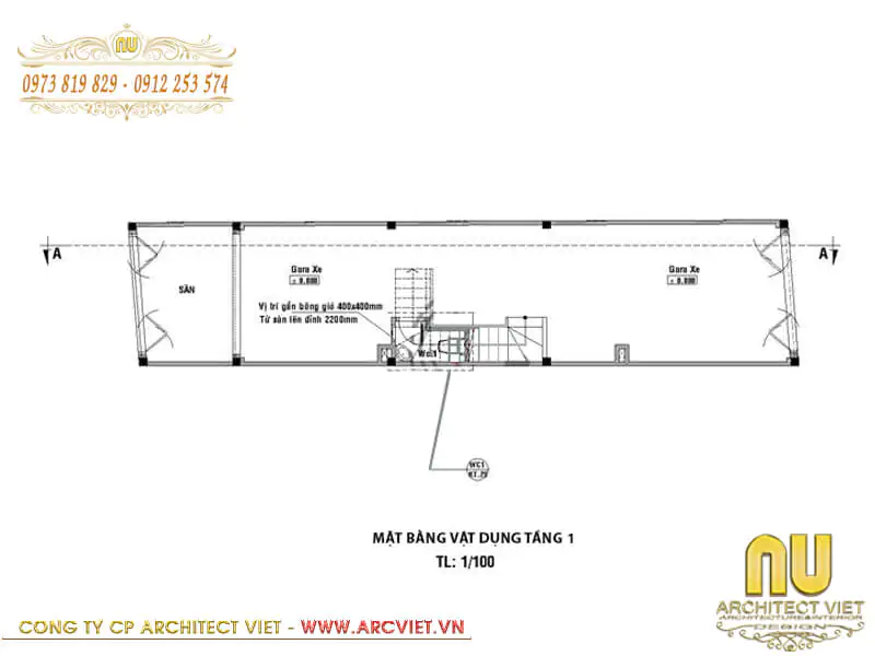 mẫu nhà 5x16m có gara