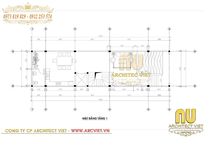 nhà ống tân cổ điển 3 tầng