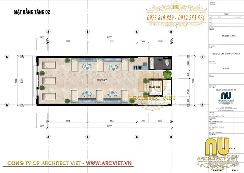 Nhà phố tân cổ điển 6 tầng 70m2