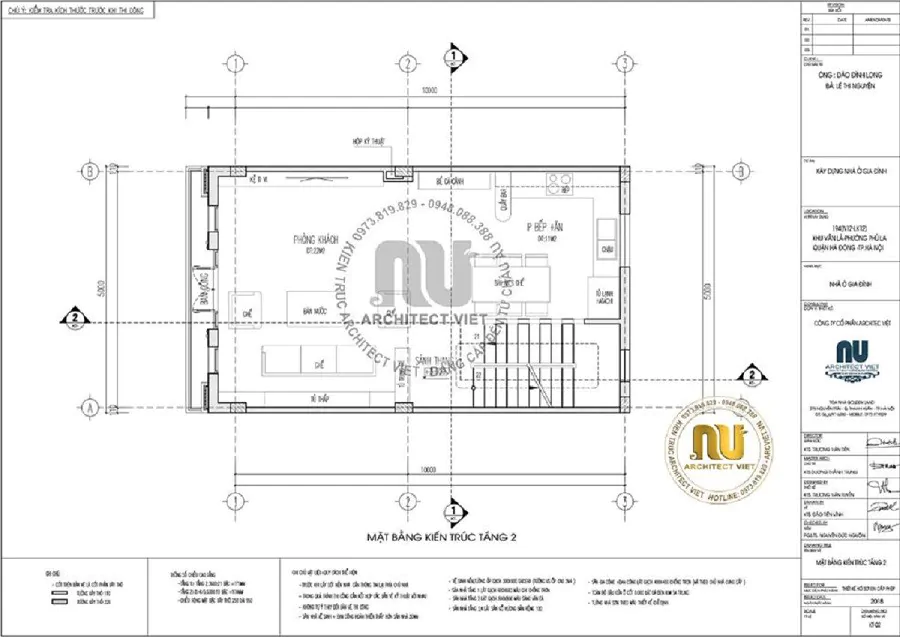 thiết kế nhà 3 tầng 5x10m