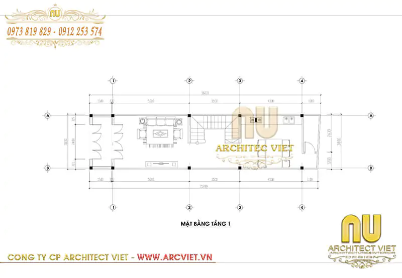 mẫu thiết kế nhà phố 4x18m