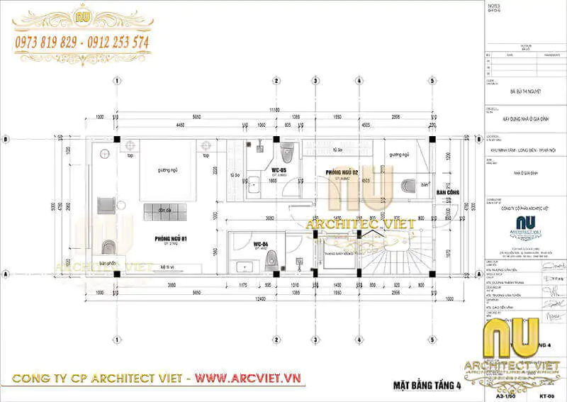 xây nhà 2 tầng 5x16m