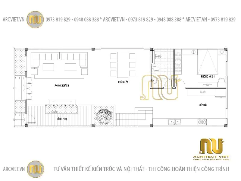 Mẫu nhà đẹp diện tích 6x17