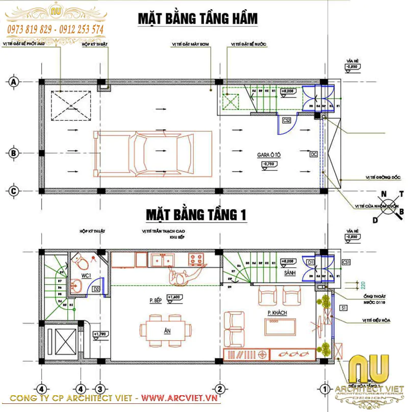 mẫu nhà phố 5x16m