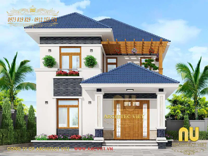 mẫu thiết kế nhà vuông 8x8m