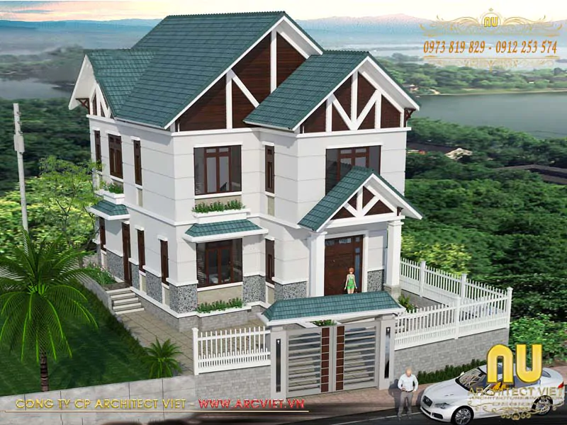 nhà vuông 2 tầng 80m2