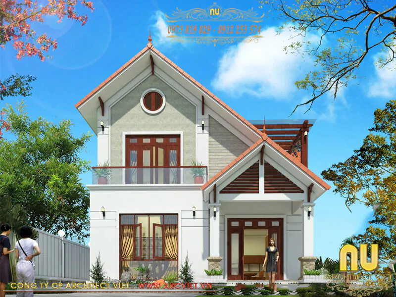 thiết kế nhà 2 tầng 5x17m