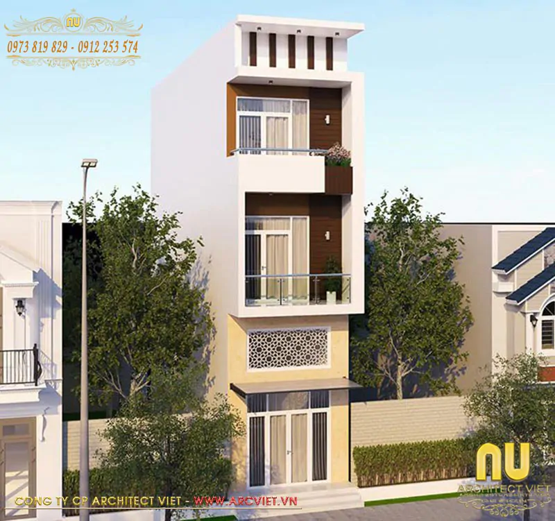 thiết kế nhà ngang 4m dài 10m