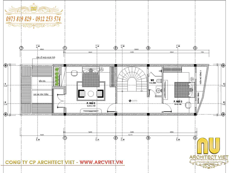 thiết kế nhà rộng 4m dài 15m