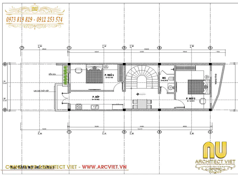 thiết kế nhà rộng 4m dài 15m