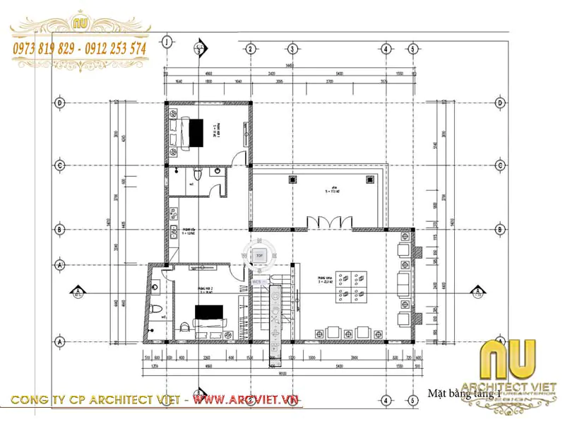 không gian nhà đẹp 2 tầng