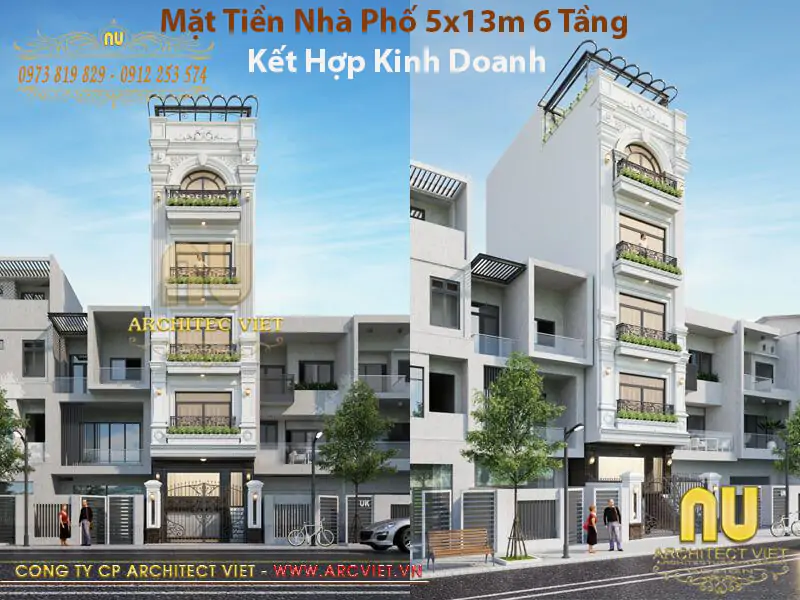 Mặt tiền nhà phố 5x13m 6 tầng kết hợp kinh doanh kiến trúc Pháp sang trọng, tự kinh doanh hoặc cho thuê các tầng kinh doanh được giá rất cao.