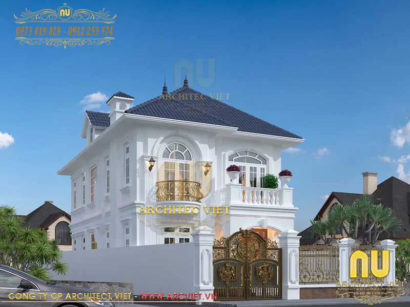 nhà 2 tầng phong cách Châu Âu