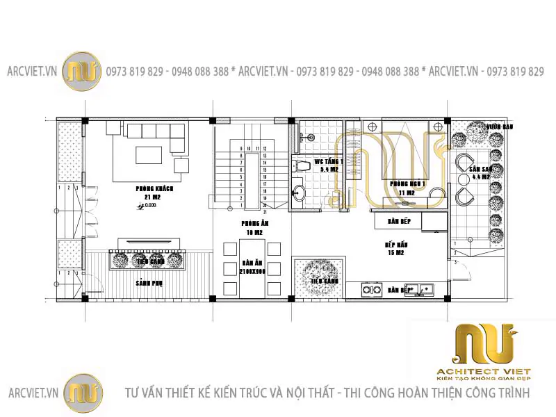 nhà phố 2 tầng 6x16m