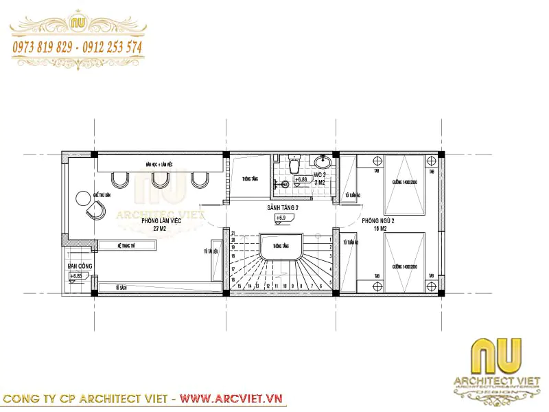 mẫu nhà phố 82m2