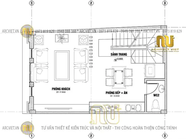 Thiết kế nhà phố 4 tầng 1 tum mặt tiền 4m kiểu Pháp