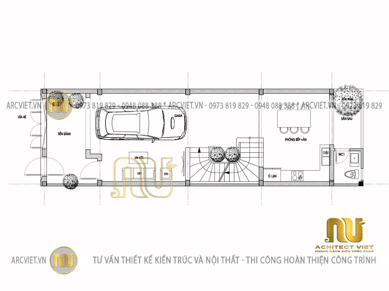 nhà phố 3 tầng 5x24m