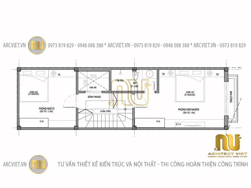 nhà phố diện tích 4x14m