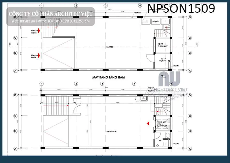 mẫu nhà văn phòng 5 tầng