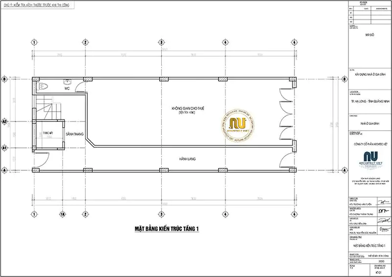 Nhà ống kết hợp kinh doanh 6 tầng