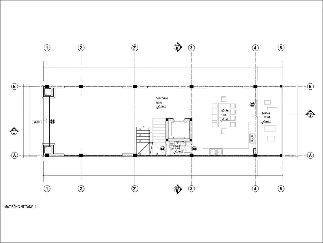 Mặt bằng kiến trúc tầng 1