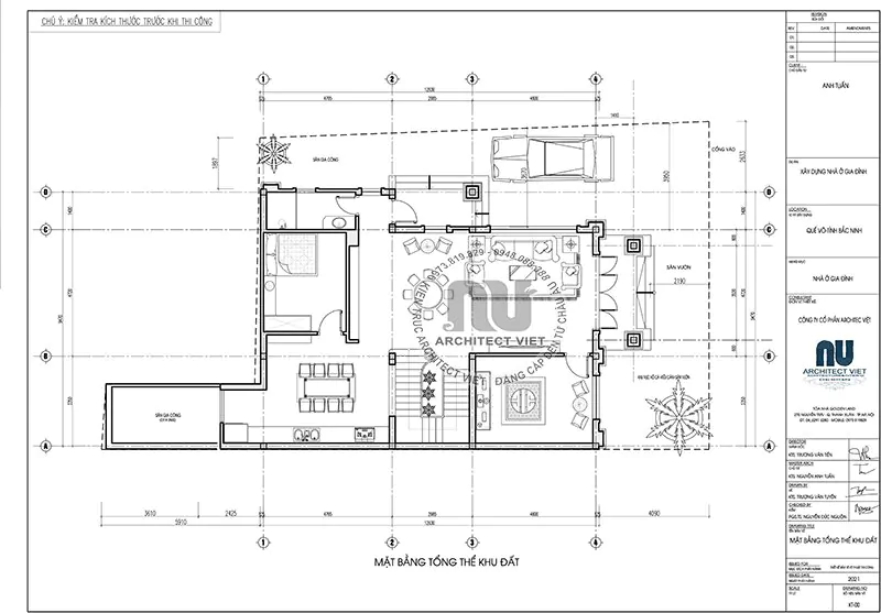 Biệt thự 3 tầng ngang 9 dài 12