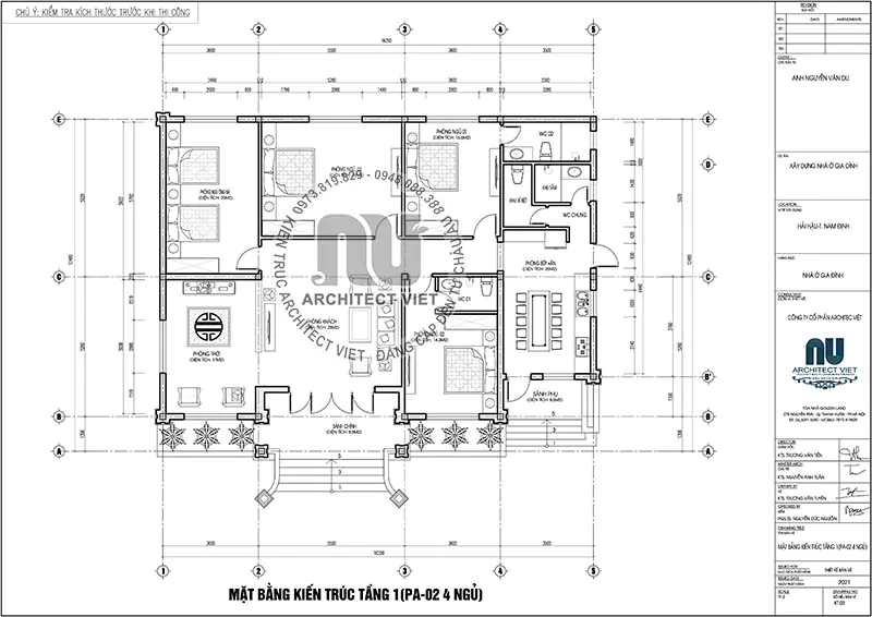 mặt bằng của Thiết kế công năng biệt thự mini