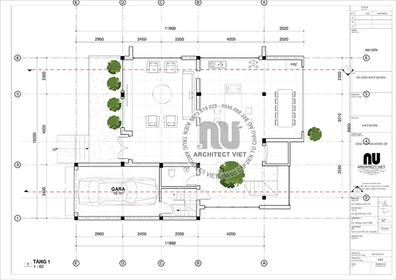 Mặt bằng nội thất tầng 1