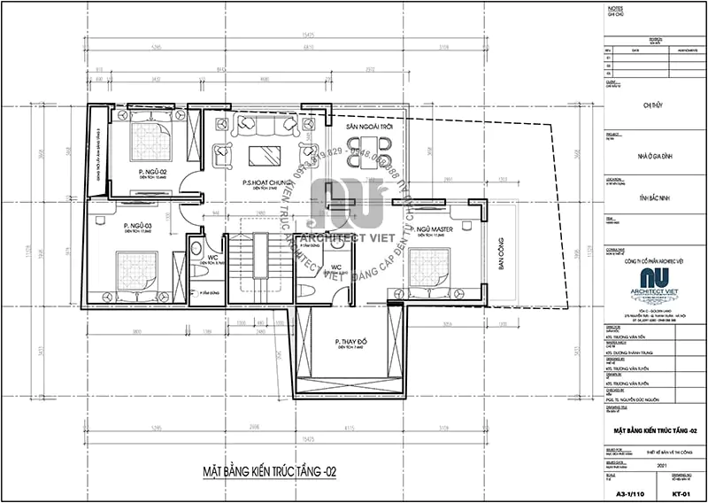 Mặt bằng công năng tầng 2 