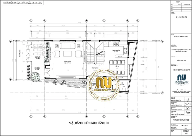 Mặt bằng nhà ống 78m2 