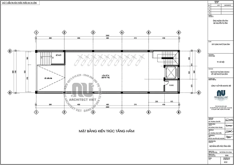 Mặt bằng nội thất tầng hầm 