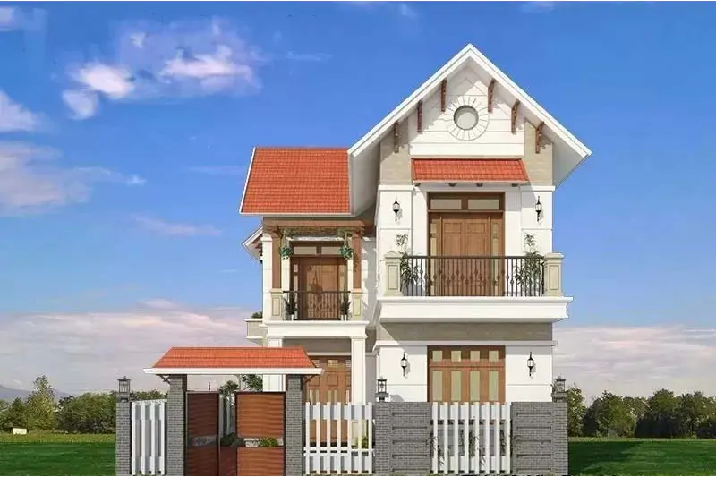 mẫu nhà ngang 10m 2 tầng