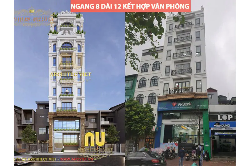 Mẫu nhà phố kết hợp kinh doanh mặt tiền 8m