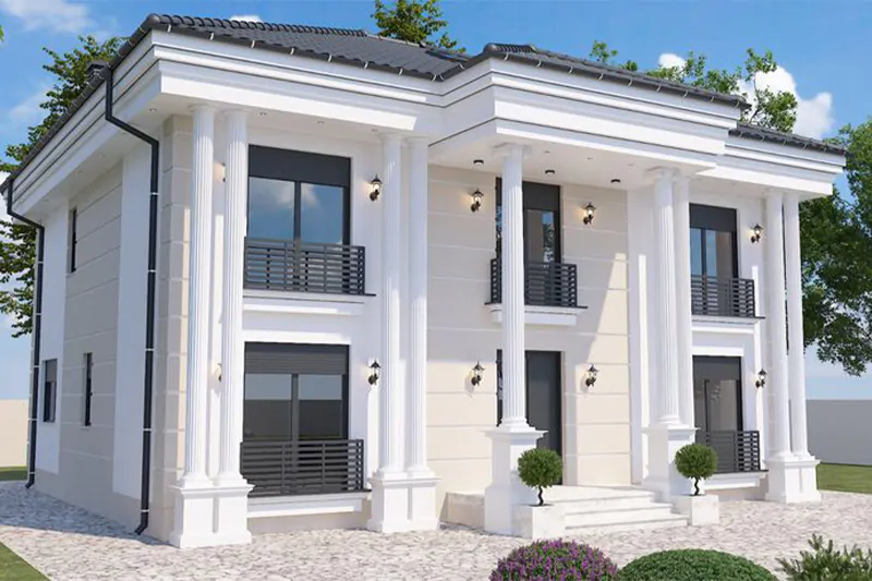 Mẫu nhà vuông 2 tầng 100m2