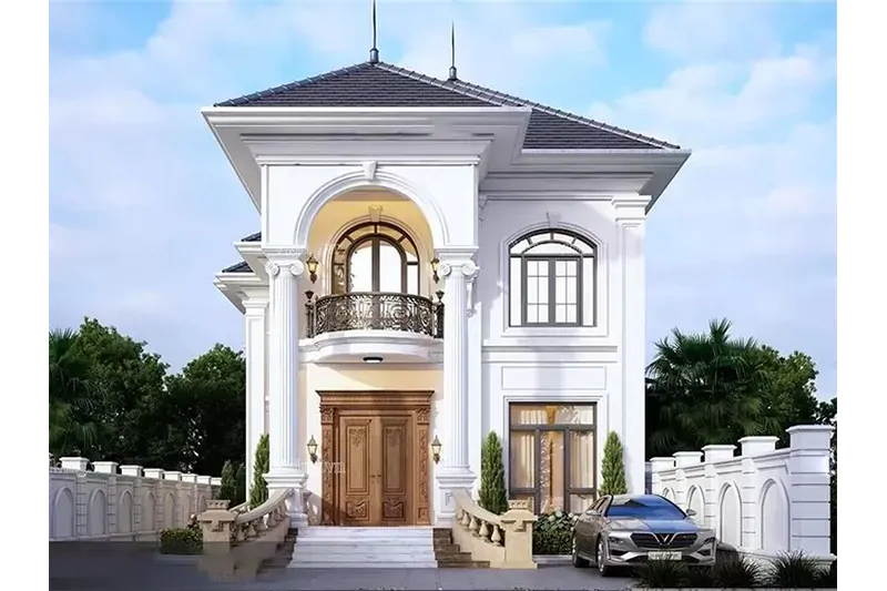 Mẫu nhà vuông 2 tầng 100m2