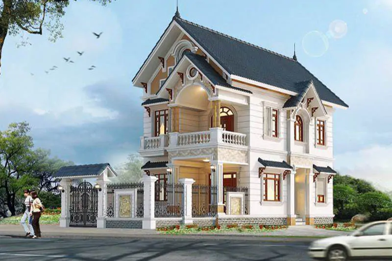 Thiết kế nhà 2 tầng 100m2 4 phòng ngủ