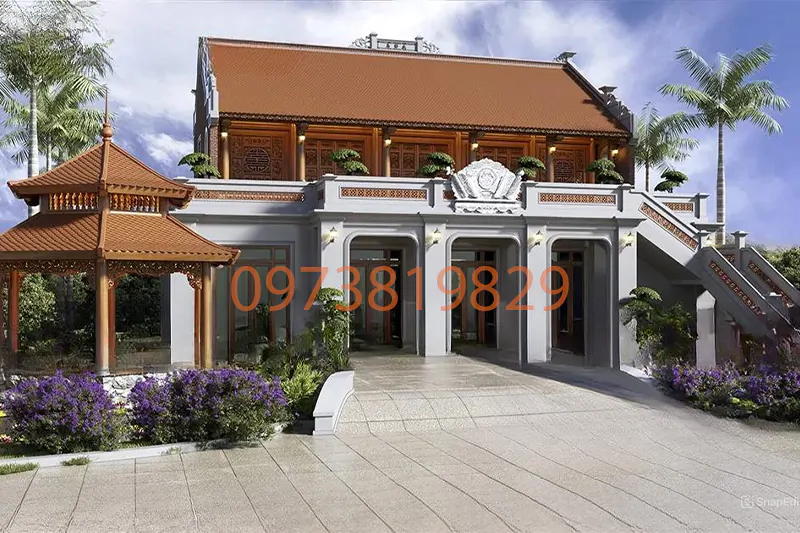 Nhà 5 gian bê tông giả gỗ